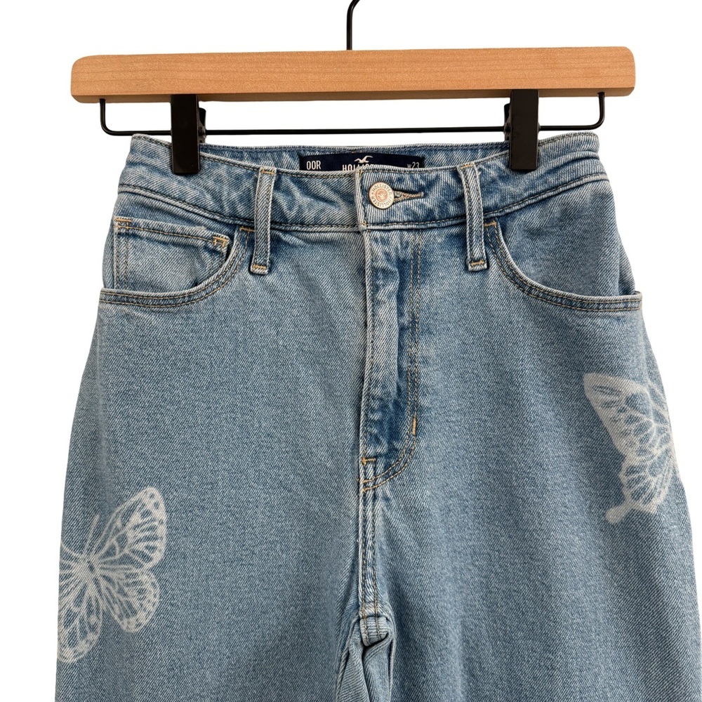 Hollister Blue Jeans with Butterfly Design - Picture 3 of 9
